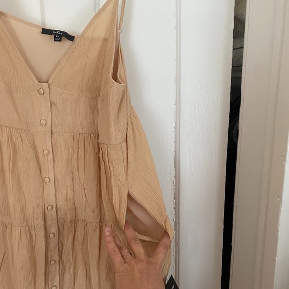 All Sunny Days Tan Tiered Button-Front Maxi Dress - Picture 7 of 7